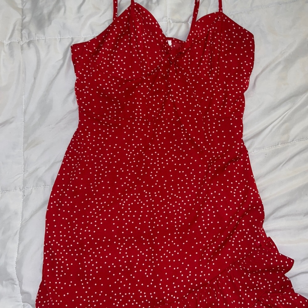 Red polkadot dress